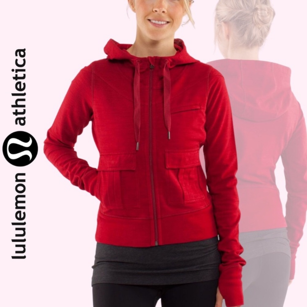 NWOT Lululemon Zip Hoodie Sweater in Red